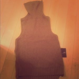 JOA taupe/light coffee knit sleeveless tur…